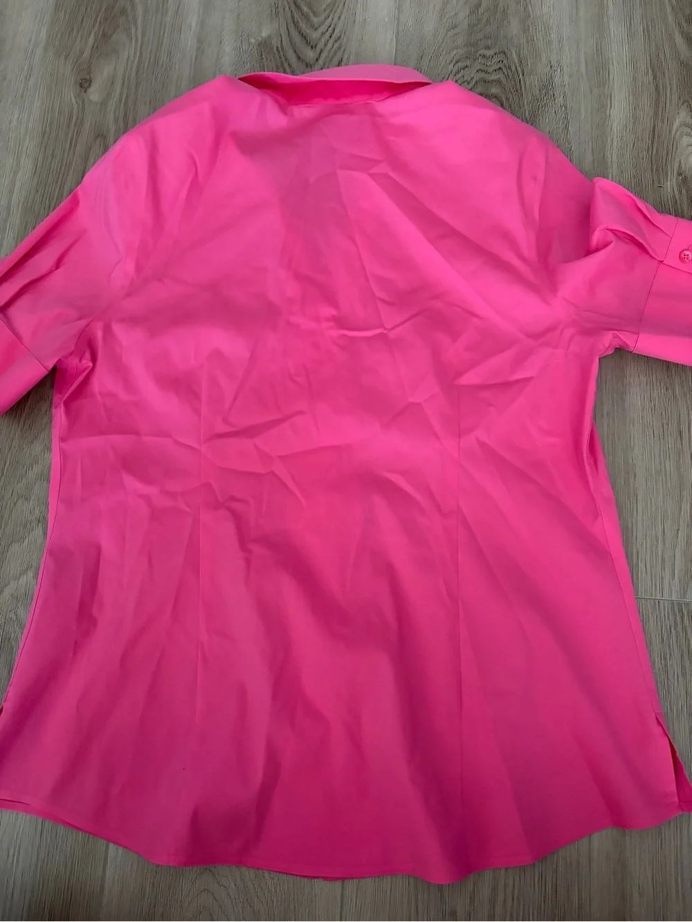 Lauren Gold Label Women's Short Sleeve Button Front Shirt - Hot Pink